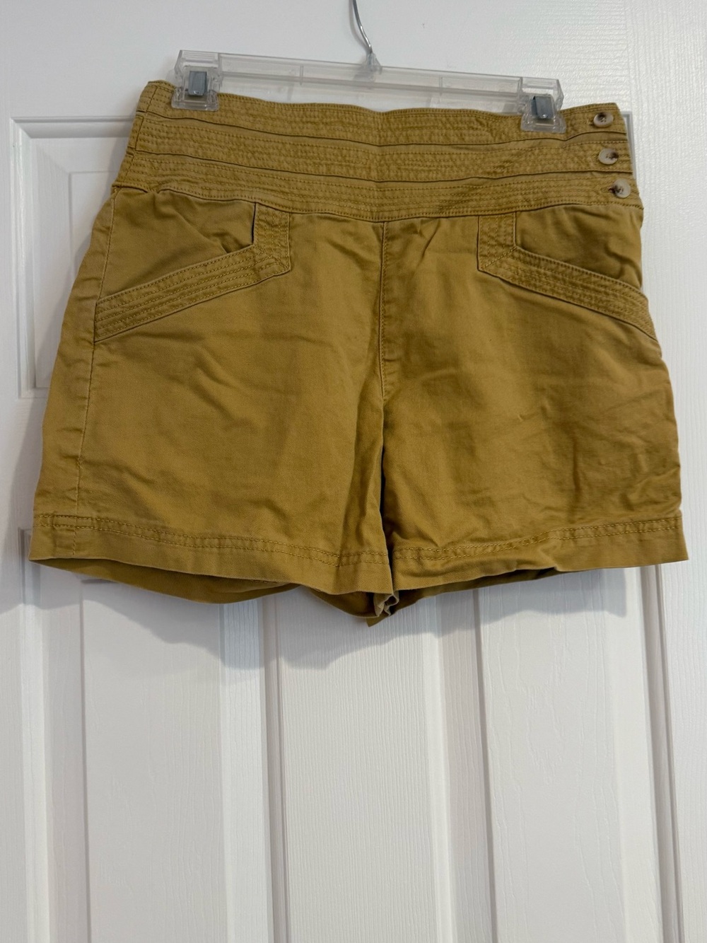 Women's High-Waist Mustard/Olive/Tan Casual Shorts